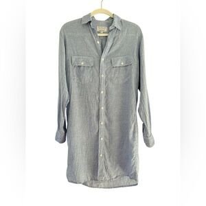 Emily Phillips Nashville | Blue Linen Button Up Shirt Dress | Size 4 EUC